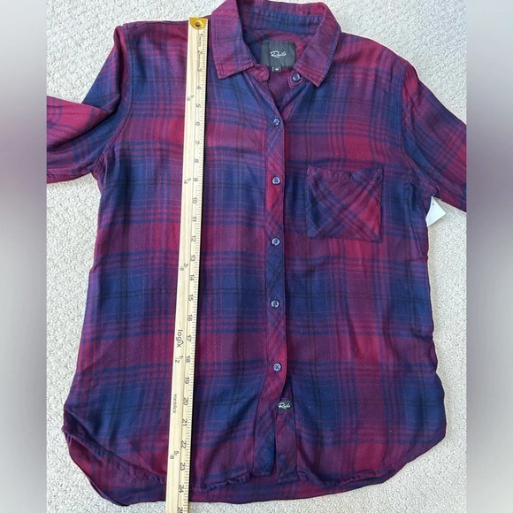 Rails | Hunter Plaid flannel shirt, currant and navy - Picture 8 of 8